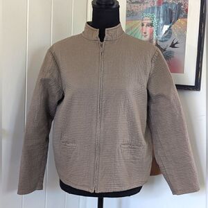 Eileen Fisher Zip-up Jacket PS Quiet Luxury Minimalist Neutral Coastal Grandma
